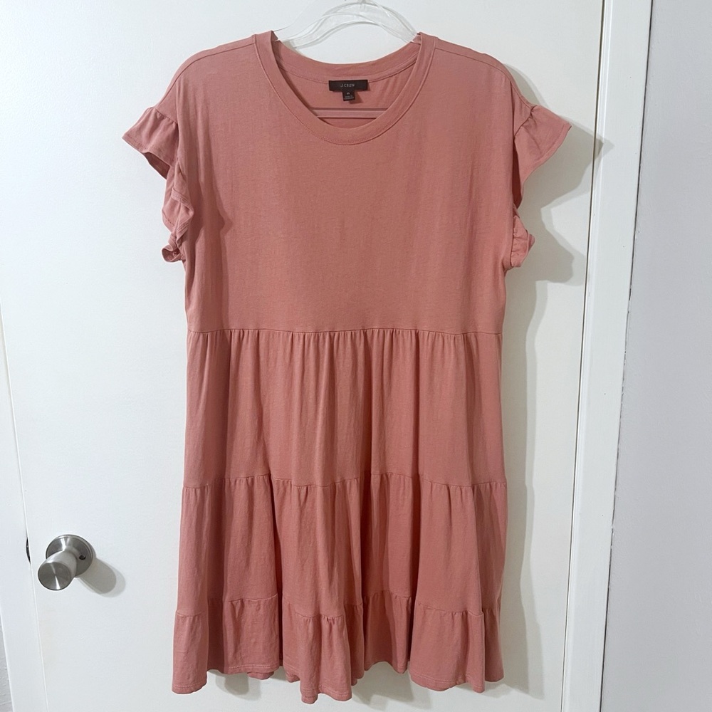 J. Crew Dusty Rose Casual Tiered Dress